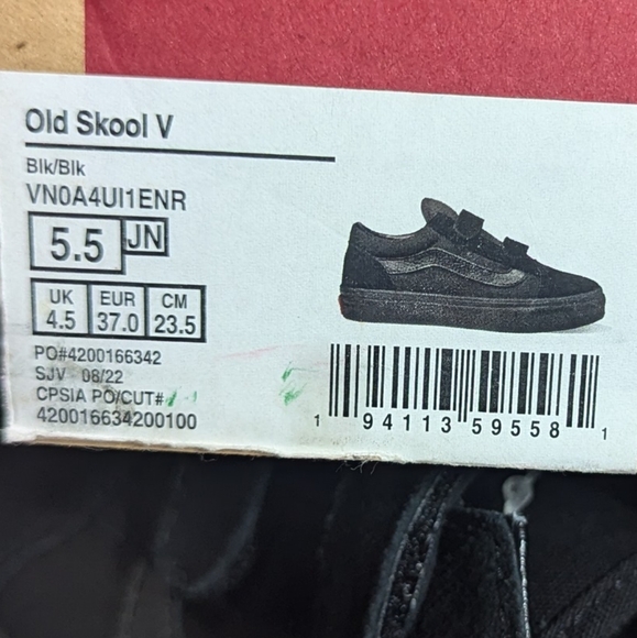 Vans Old Skool Velcro Blk/Blk Shoes - Picture 10 of 11